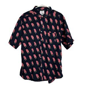 Public Art Mens Shirt Size XXL Navy Blue Pink Popsicles Short Sleeve Cotton in g